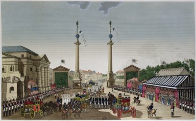Presentation of the Keys of Paris to King Louis XVIII at the Barriere Saint-Denis on 3rd May 1814, c.1815-20 by Henri Courvoisier Voisin